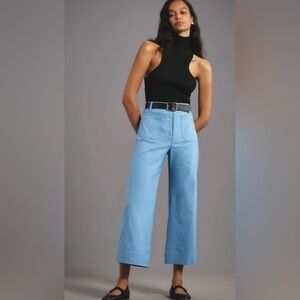 Anthropologie The Colette Cropped Wide-Leg Pants:Magic Fabric Sz 28 NWT READ